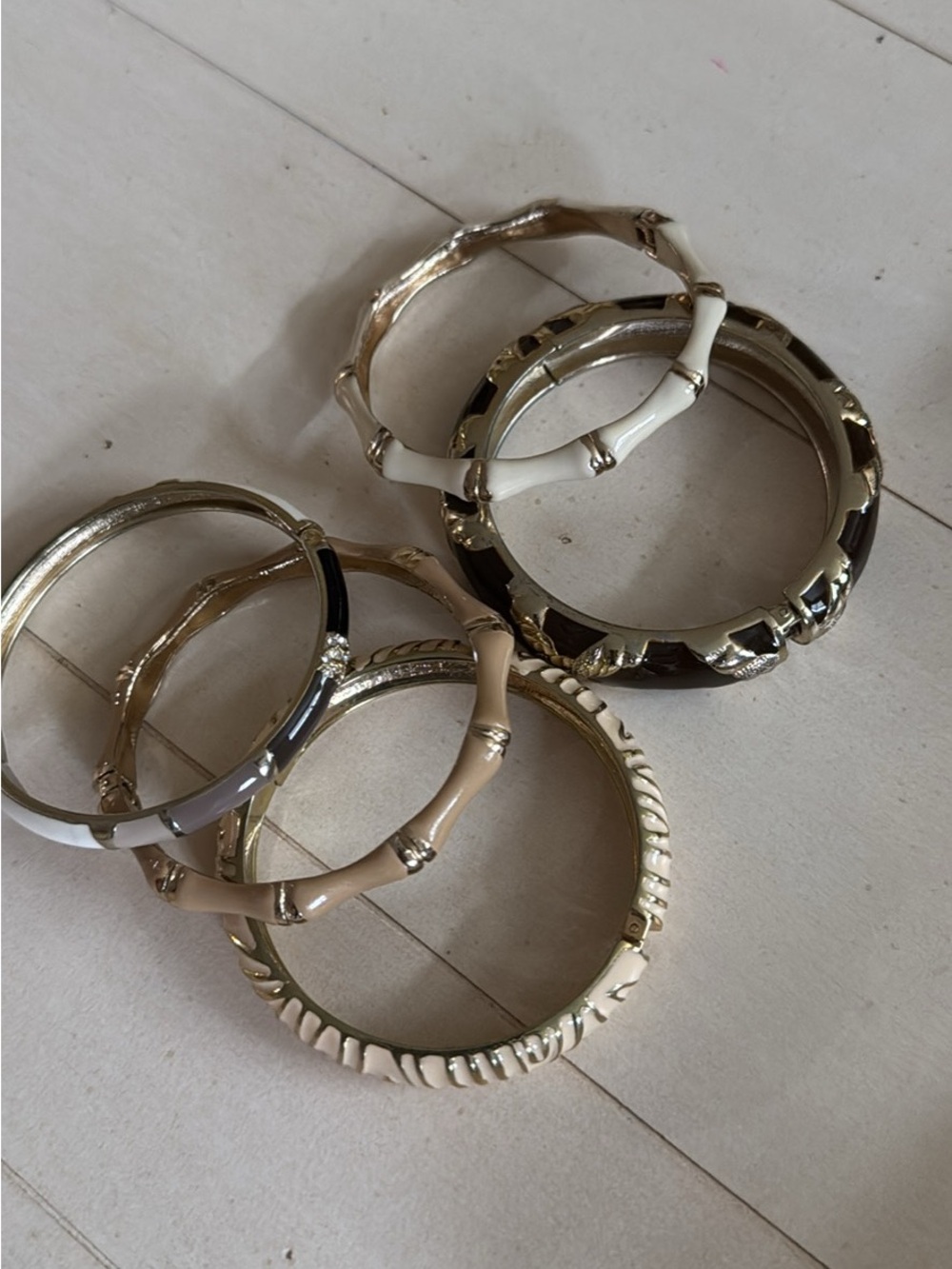 Lot of 5 enamel bracelets